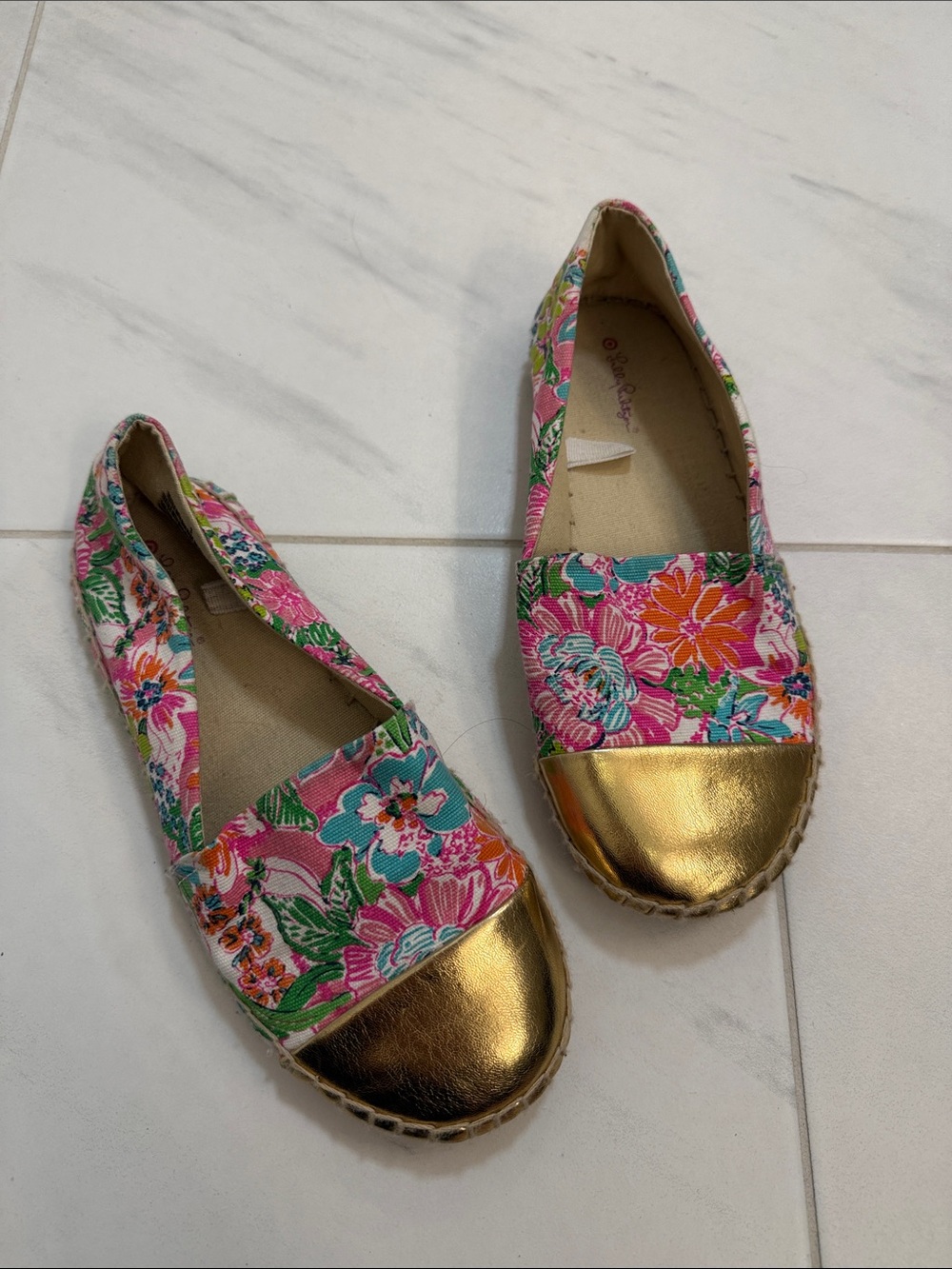 Lilly Pulitzer for Target Floral Canvas Espadrilles with Gold Toe